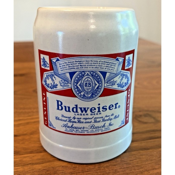 Budweiser Other - Vintage Budweiser Lager Beer Stoneware Mug with Handle Ceramarte Brazil